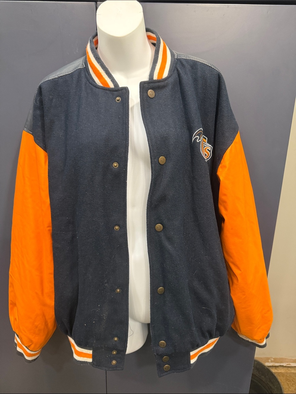 Steve & Barry's Navy and Orange Bomber Jacket